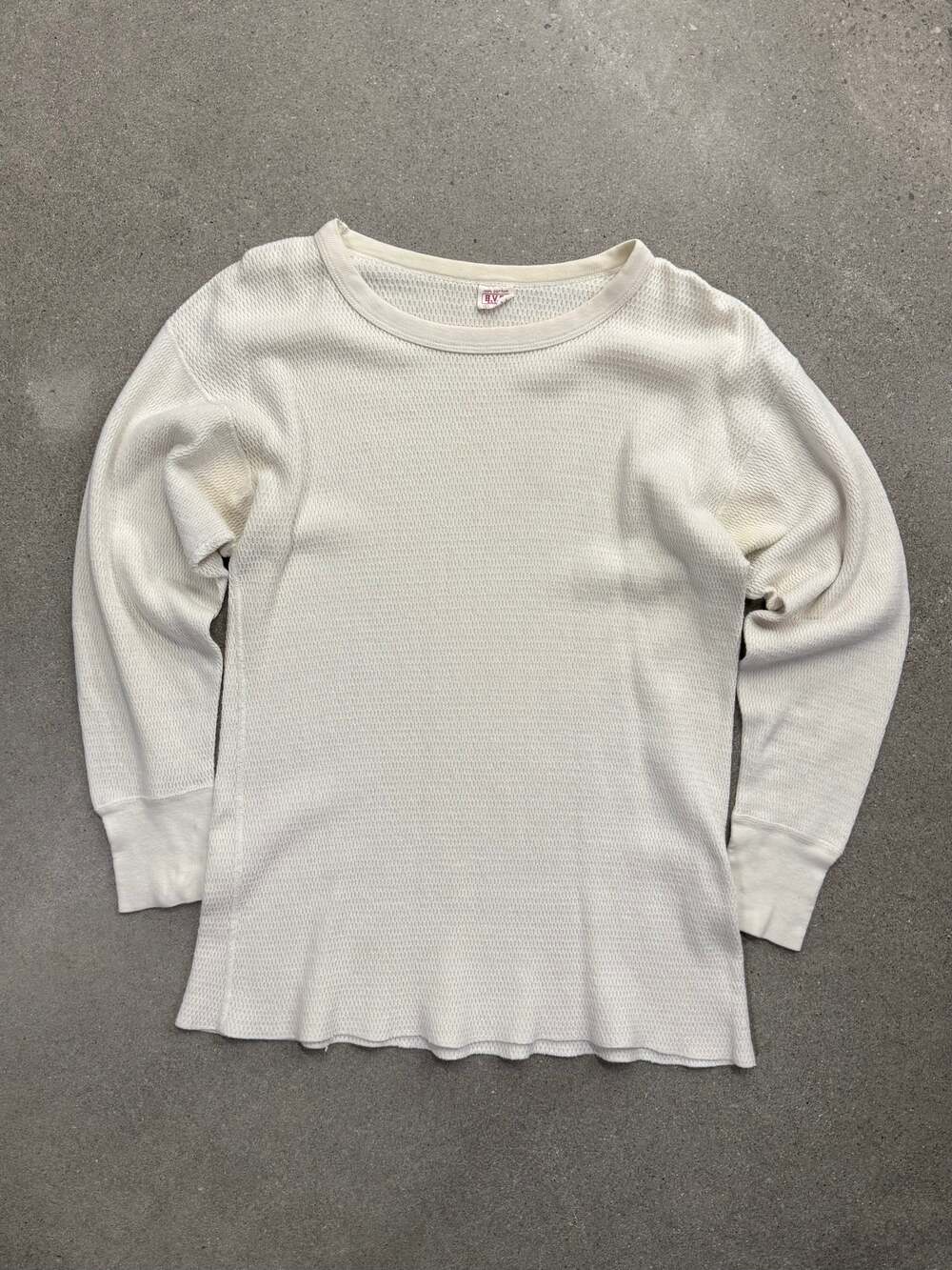 Vintage B.V.D. Blank Waffle-Knit Long Sleeve Thermal Shirt - L